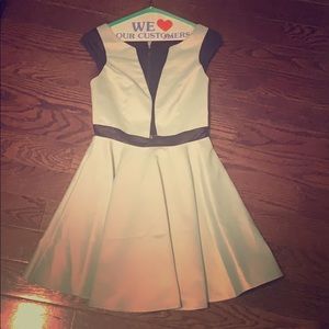 Teal with mesh back skater dress